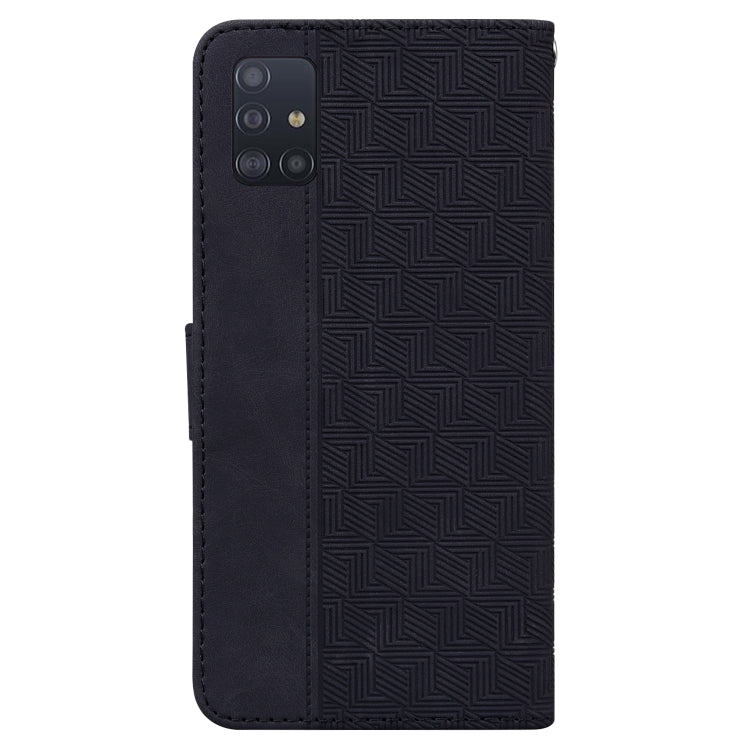 For Samsung Galaxy A51 Geometric Embossed Leather Phone Case