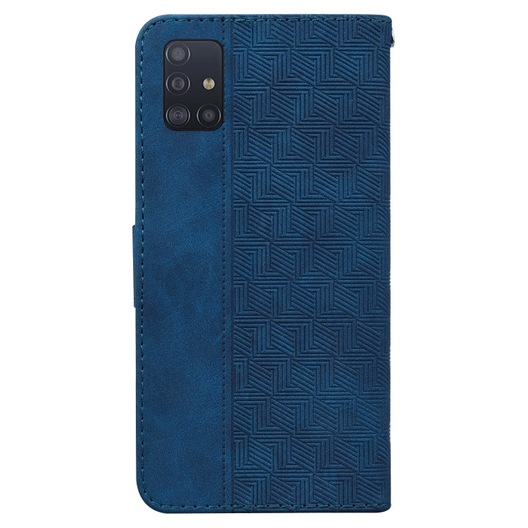 For Samsung Galaxy A71 Geometric Embossed Leather Phone Case