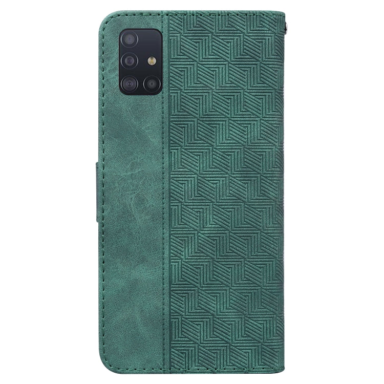 For Samsung Galaxy A71 5G Geometric Embossed Leather Phone Case
