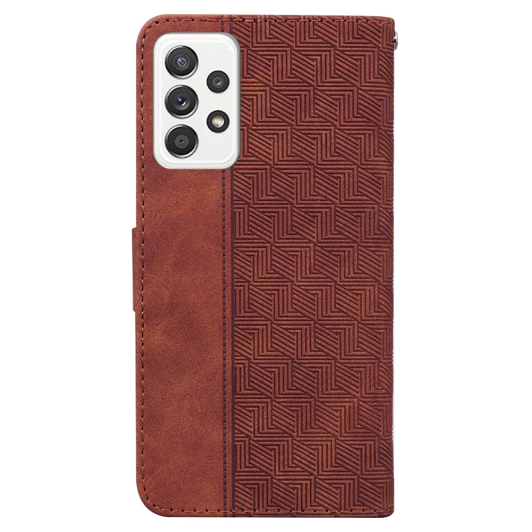 For Samsung Galaxy A72 4G / 5G Geometric Embossed Leather Phone Case