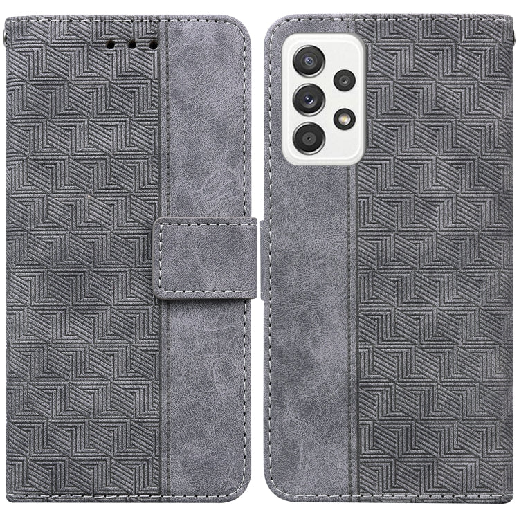 For Samsung Galaxy A72 4G / 5G Geometric Embossed Leather Phone Case