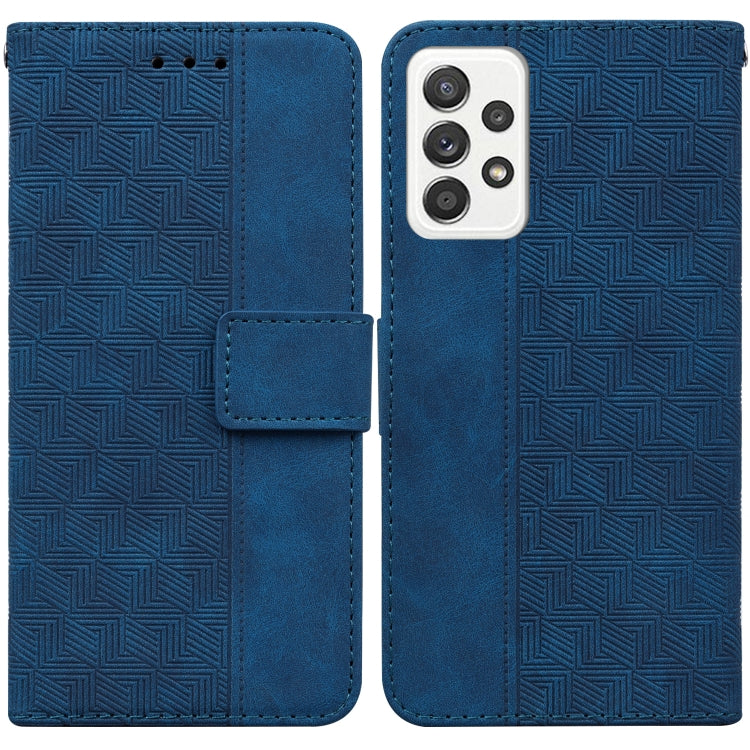 For Samsung Galaxy A72 4G / 5G Geometric Embossed Leather Phone Case