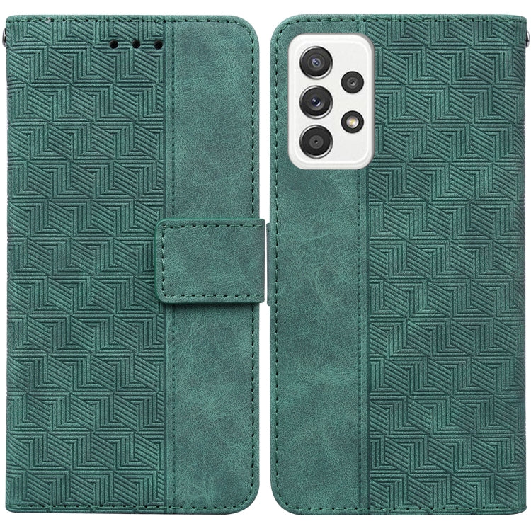 For Samsung Galaxy A72 4G / 5G Geometric Embossed Leather Phone Case