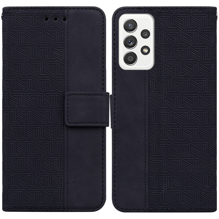 For Samsung Galaxy A72 4G / 5G Geometric Embossed Leather Phone Case