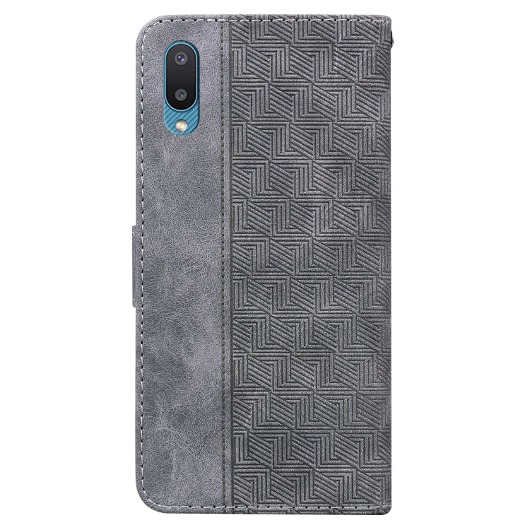 For Samsung Galaxy A02 / M02 Indian Version Geometric Embossed Leather Phone Case