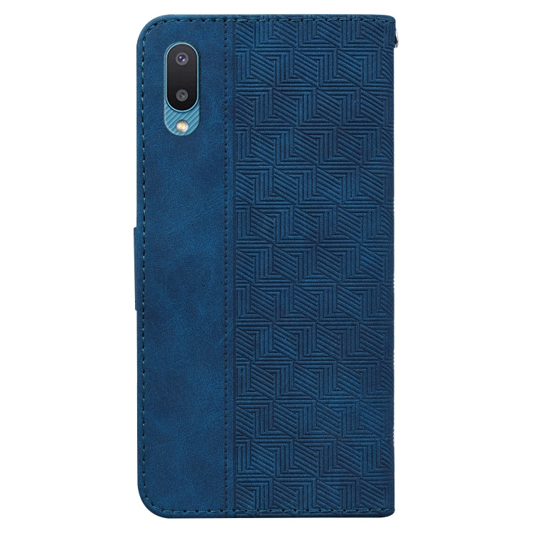 For Samsung Galaxy A02 / M02 Indian Version Geometric Embossed Leather Phone Case