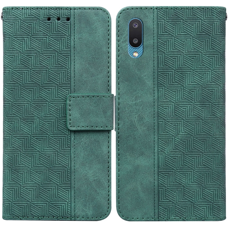 For Samsung Galaxy A02 / M02 Indian Version Geometric Embossed Leather Phone Case