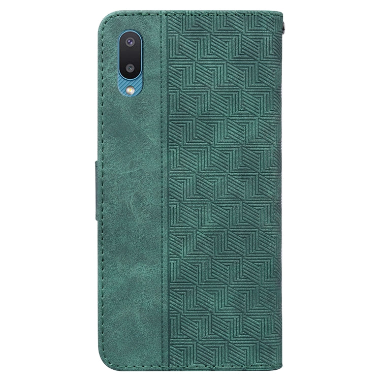 For Samsung Galaxy A02 / M02 Indian Version Geometric Embossed Leather Phone Case
