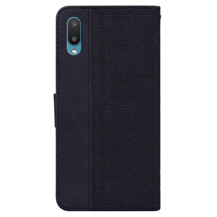 For Samsung Galaxy A02 / M02 Indian Version Geometric Embossed Leather Phone Case