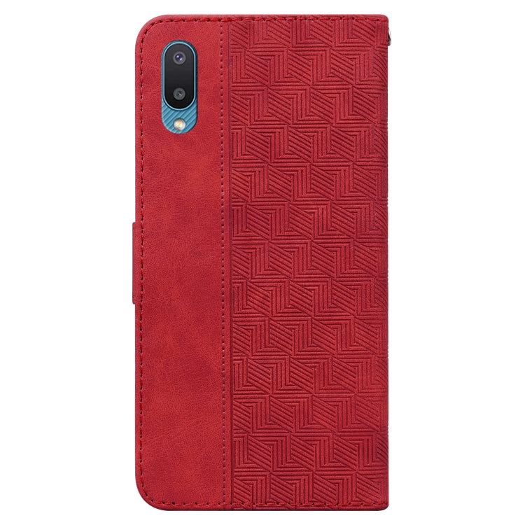 For Samsung Galaxy A02 / M02 Indian Version Geometric Embossed Leather Phone Case