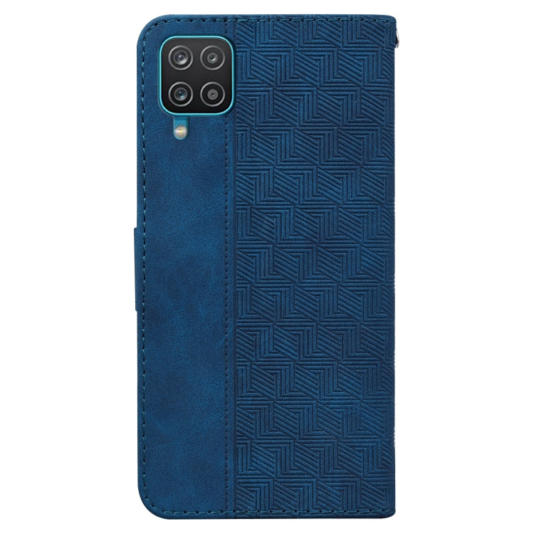 For Samsung Galaxy A12 5G Geometric Embossed Leather Phone Case