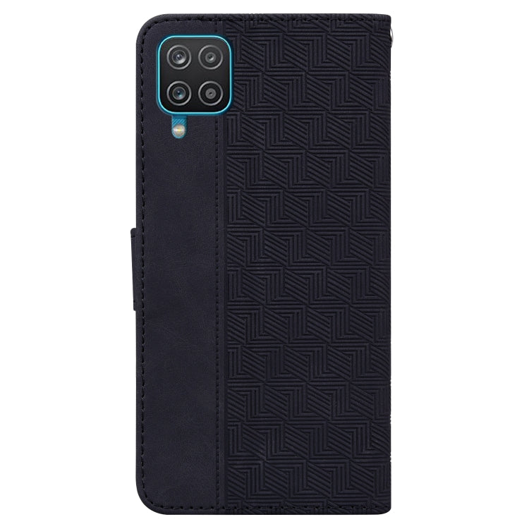 For Samsung Galaxy A12 5G Geometric Embossed Leather Phone Case