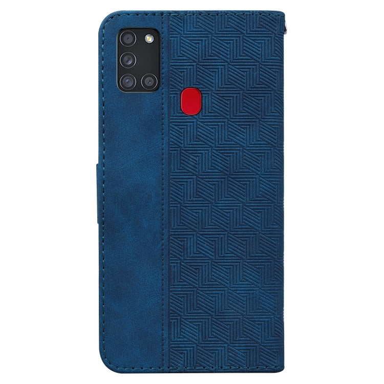 For Samsung Galaxy A21s Geometric Embossed Leather Phone Case