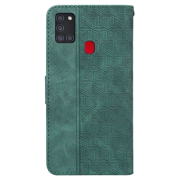 For Samsung Galaxy A21s Geometric Embossed Leather Phone Case