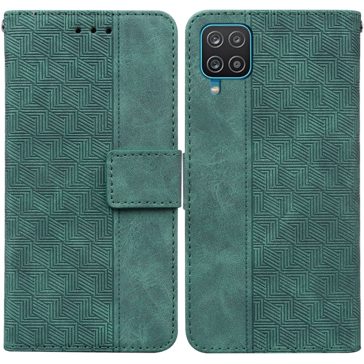 For Samsung Galaxy A22 4G Geometric Embossed Leather Phone Case