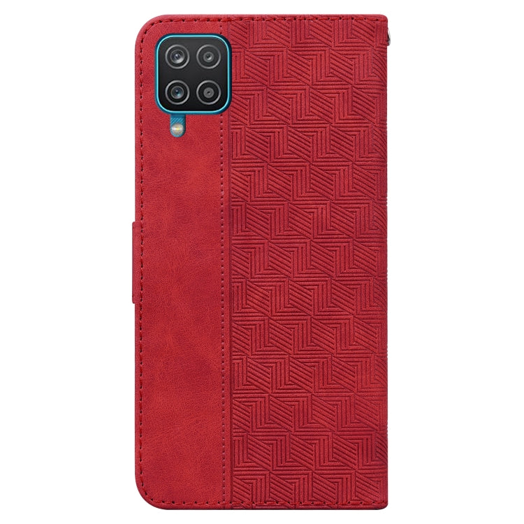 For Samsung Galaxy A22 4G Geometric Embossed Leather Phone Case