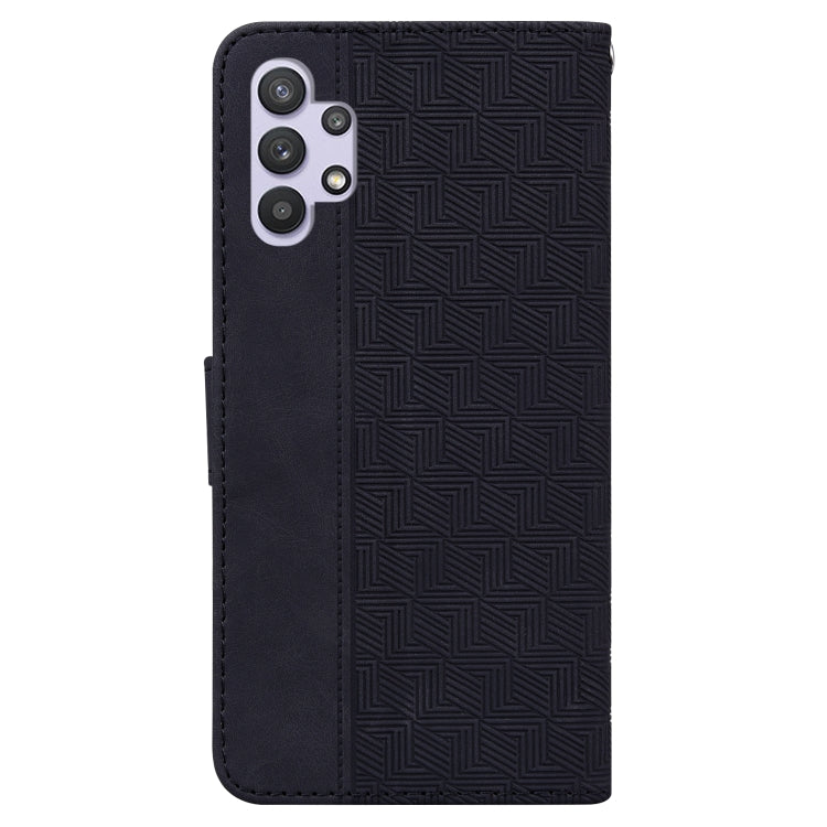 For Samsung Galaxy A32 4G Geometric Embossed Leather Phone Case