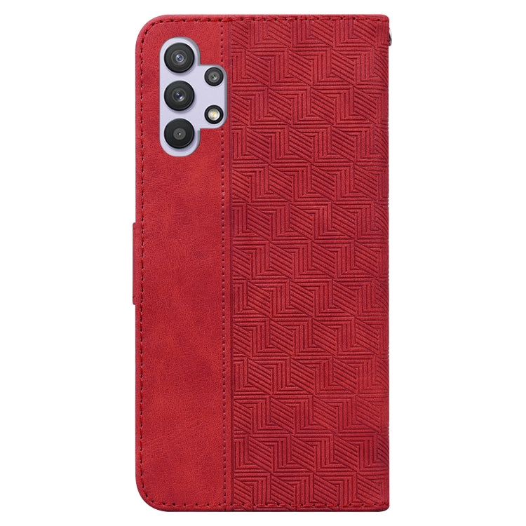 For Samsung Galaxy A32 4G Geometric Embossed Leather Phone Case