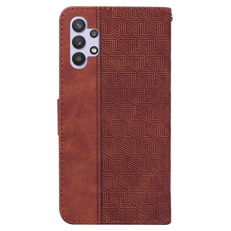For Samsung Galaxy A32 5G Geometric Embossed Leather Phone Case