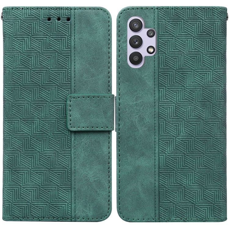 For Samsung Galaxy A32 5G Geometric Embossed Leather Phone Case