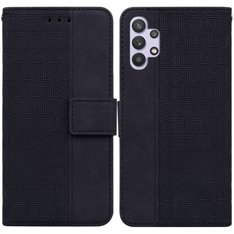 For Samsung Galaxy A32 5G Geometric Embossed Leather Phone Case