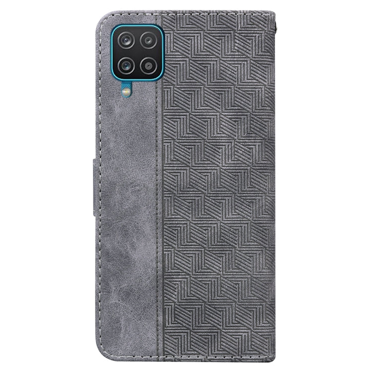 For Samsung Galaxy M32 4G Indian / International Version Geometric Embossed Leather Phone Case