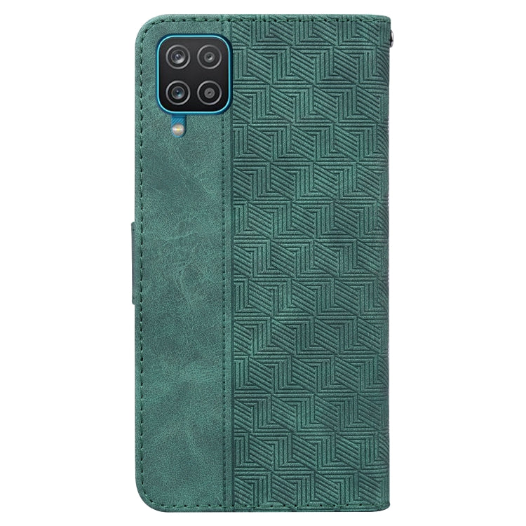 For Samsung Galaxy M32 4G Indian / International Version Geometric Embossed Leather Phone Case