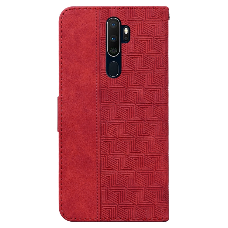 For OPPO A9 2020 / A5 2020 / A11X Geometric Embossed Leather Phone Case