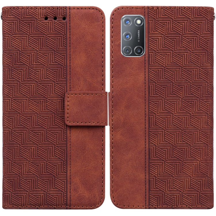 For OPPO A52 / A92 / A72 Geometric Embossed Leather Phone Case