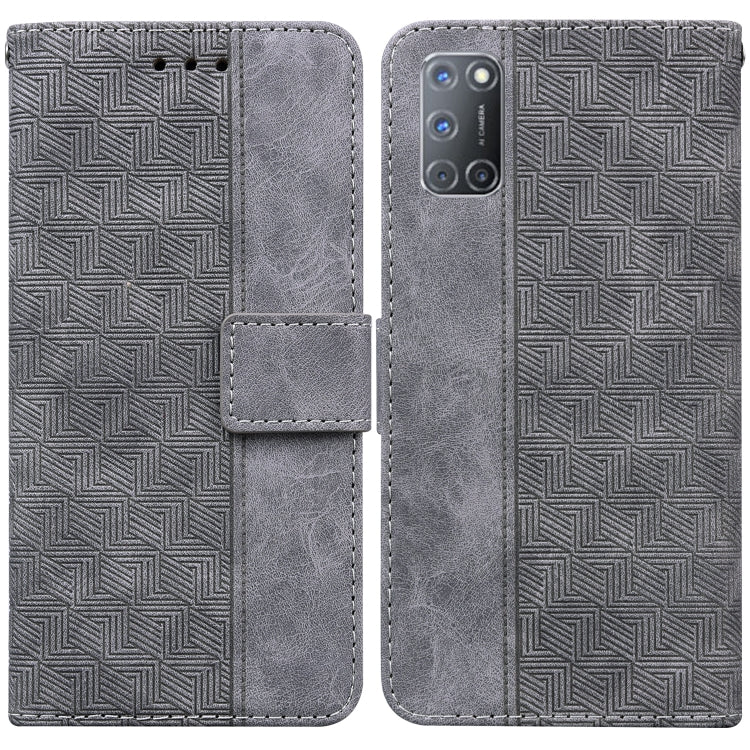 For OPPO A52 / A92 / A72 Geometric Embossed Leather Phone Case