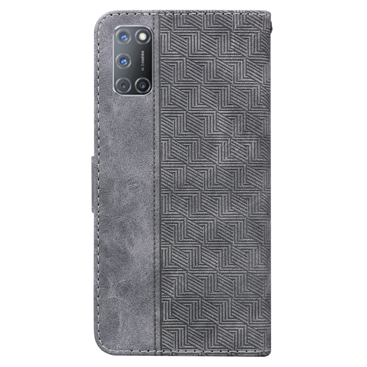For OPPO A52 / A92 / A72 Geometric Embossed Leather Phone Case