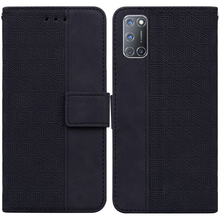 For OPPO A52 / A92 / A72 Geometric Embossed Leather Phone Case