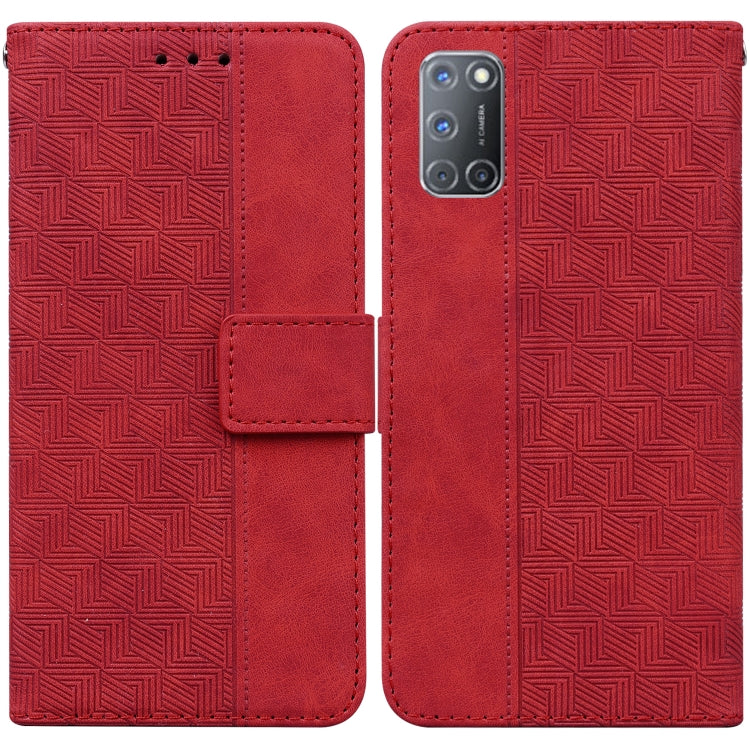 For OPPO A52 / A92 / A72 Geometric Embossed Leather Phone Case