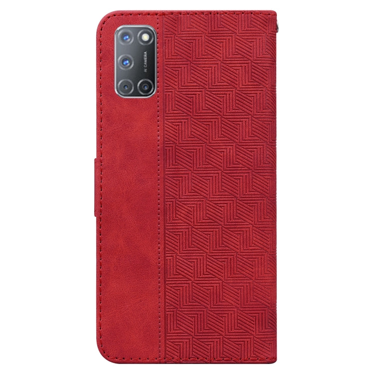 For OPPO A52 / A92 / A72 Geometric Embossed Leather Phone Case