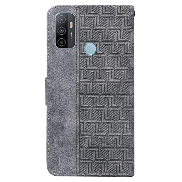 For OPPO A53 / A33 Geometric Embossed Leather Phone Case