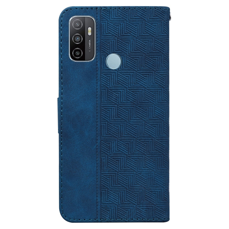 For OPPO A53 / A33 Geometric Embossed Leather Phone Case
