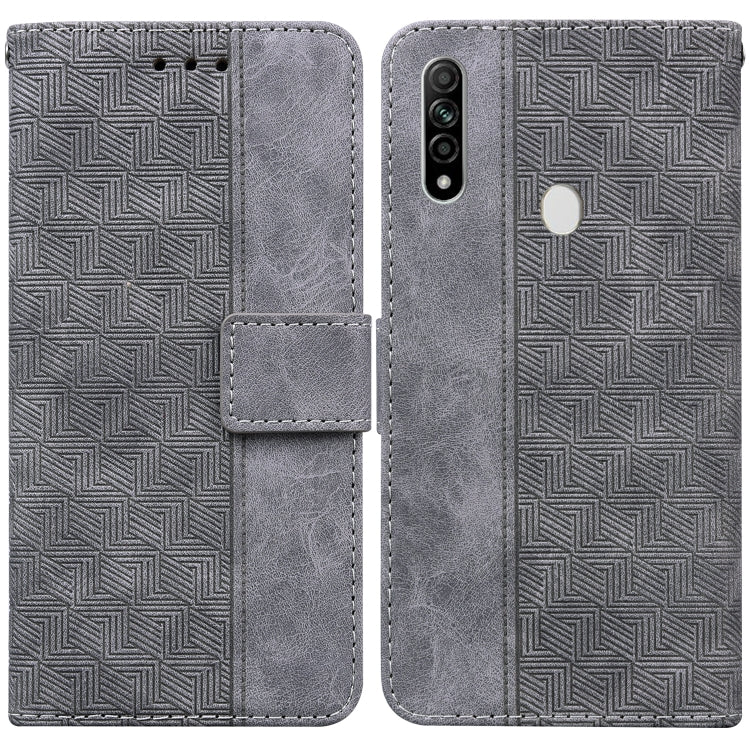 For OPPO A8 / A31 2020 Geometric Embossed Leather Phone Case