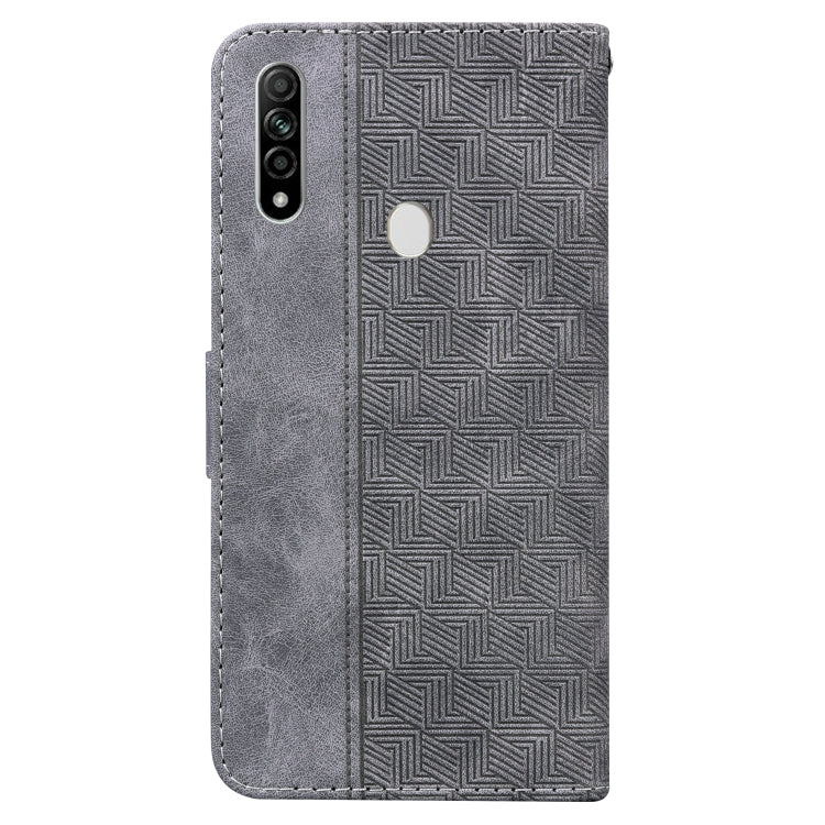 For OPPO A8 / A31 2020 Geometric Embossed Leather Phone Case