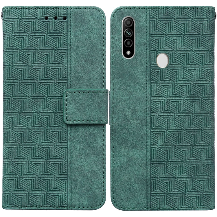 For OPPO A8 / A31 2020 Geometric Embossed Leather Phone Case