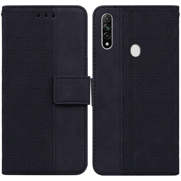 For OPPO A8 / A31 2020 Geometric Embossed Leather Phone Case