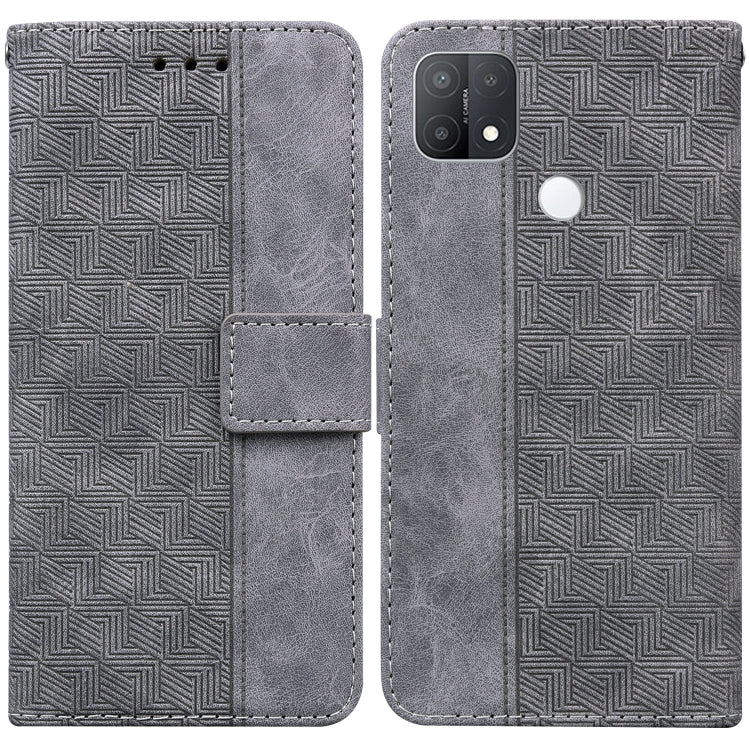 For OPPO A15 / A15s Geometric Embossed Leather Phone Case