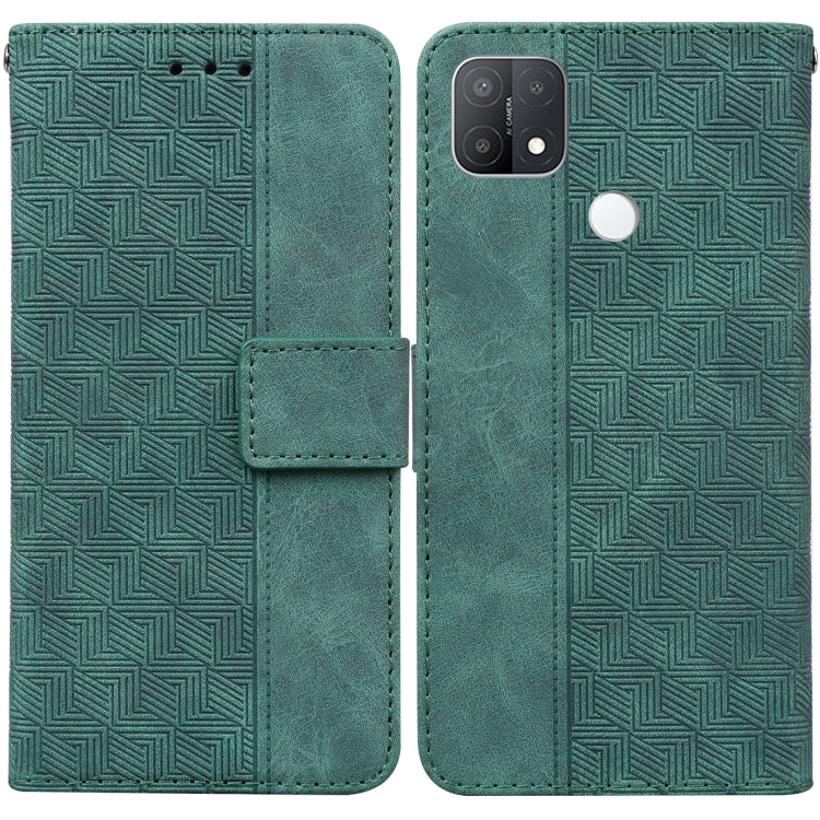 For OPPO A15 / A15s Geometric Embossed Leather Phone Case