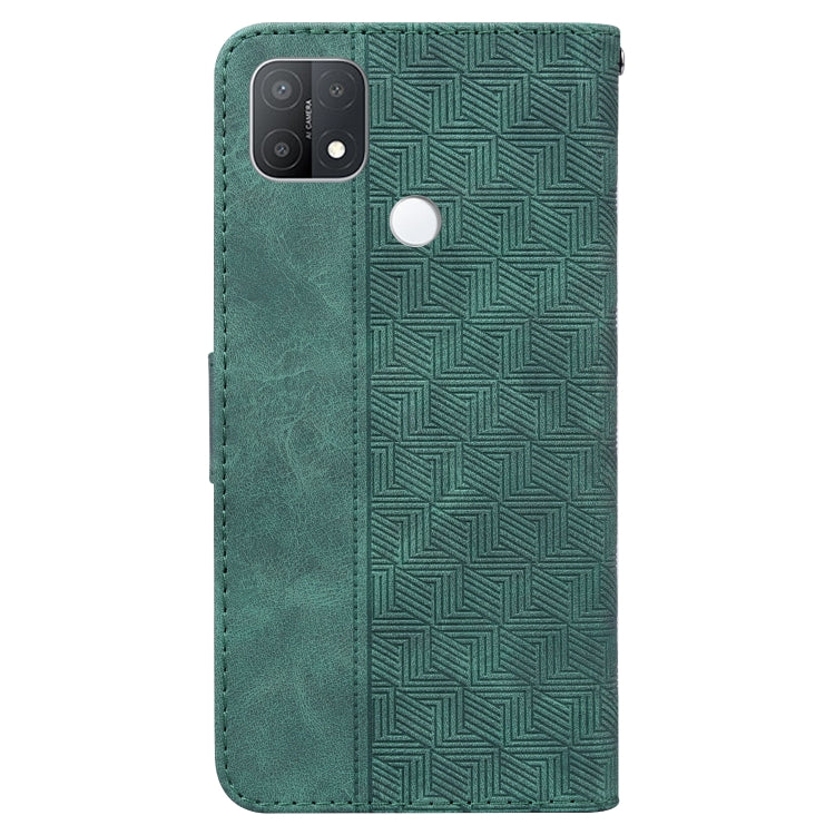 For OPPO A15 / A15s Geometric Embossed Leather Phone Case