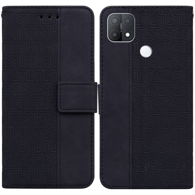 For OPPO A15 / A15s Geometric Embossed Leather Phone Case