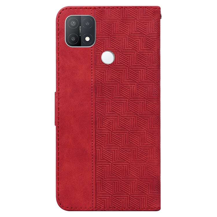 For OPPO A15 / A15s Geometric Embossed Leather Phone Case