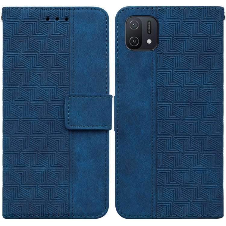 For OPPO A16K Geometric Embossed Leather Phone Case