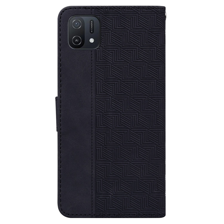 For OPPO A16K Geometric Embossed Leather Phone Case