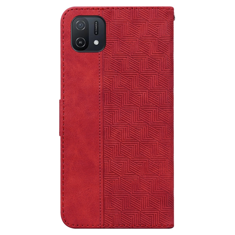 For OPPO A16K Geometric Embossed Leather Phone Case