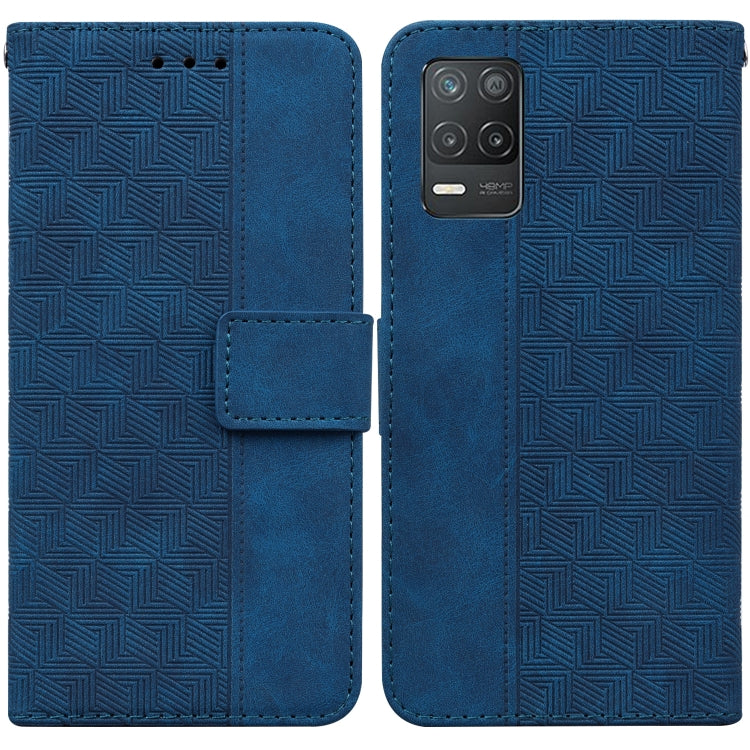 For OPPO Realme 8 5G / Realme V13 5G Geometric Embossed Leather Phone Case