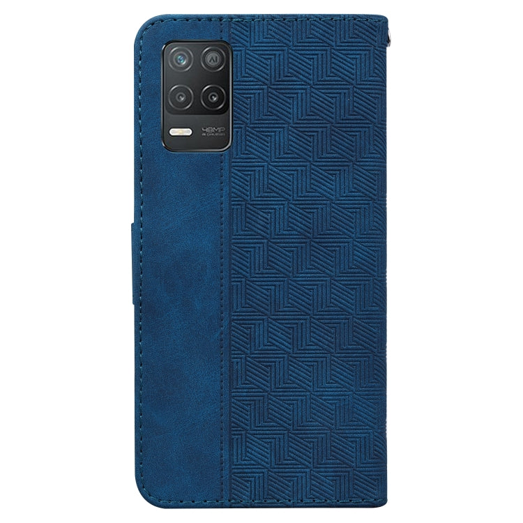 For OPPO Realme 8 5G / Realme V13 5G Geometric Embossed Leather Phone Case